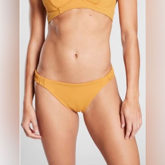 Athleta Sculpted Medium Swim Bottom Abyssinian Yellow Size XL NWT $59 - Picture 1 of 4